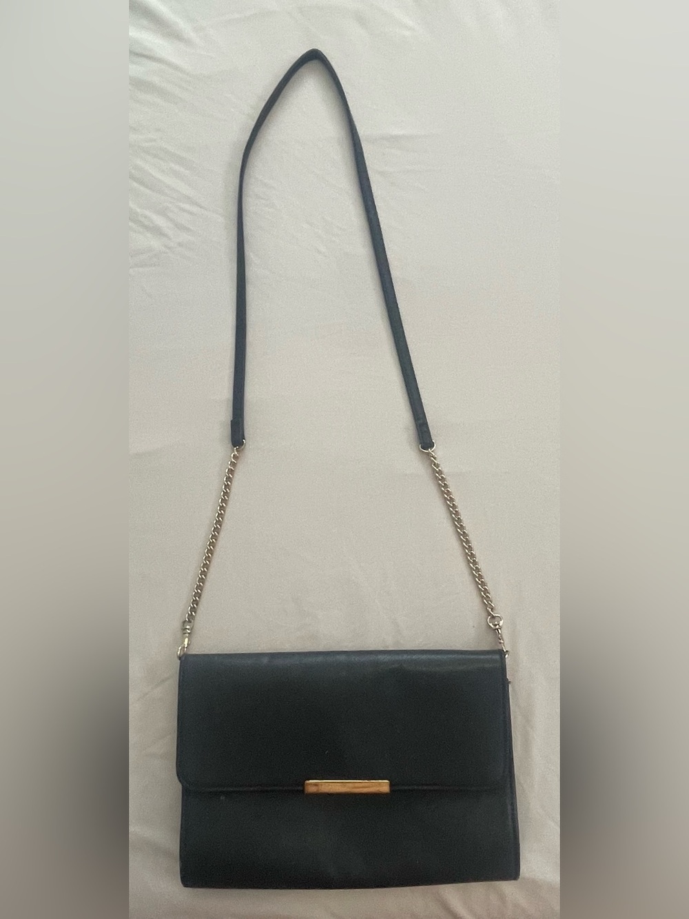 H&M Black Shoulder Bag with Gold Chain Detail